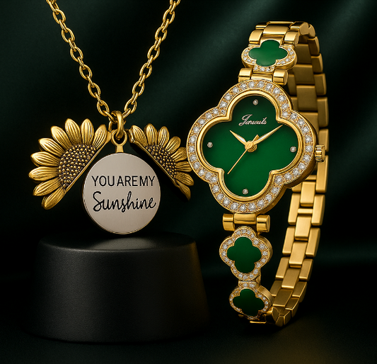 COLLAR GIRASOL + OBSEQUIO RELOJ DE PULSERA